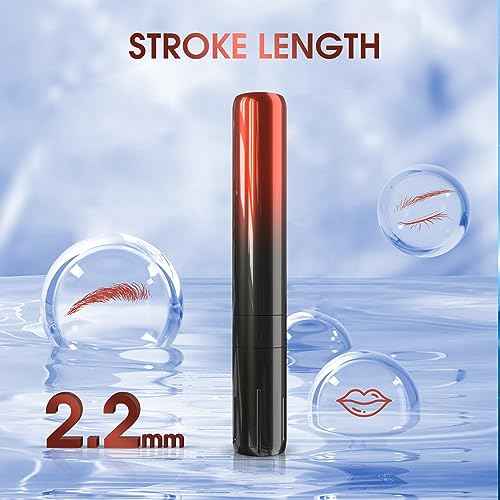 INKin Permanent Makeup Tattoo Machine Kit - LOLA MINI Rotary Tattoo Short Pen SMP Tattoo Gun Lightweight with RCA Cord for Miroblading Shading Lining Eyeliner Lips Cartridges Needles Supply