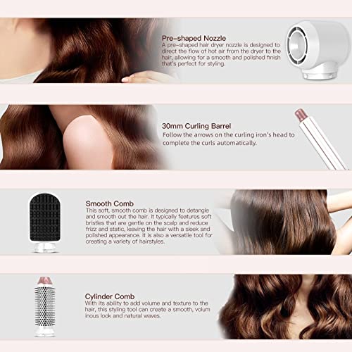 5 in 1 Hair Air Styler, Ionic Hair Dryer Brush Hot-Air Curlers, Multi Hair Styler, Blow Dryer for Fast Drying Straightening Volumizing Curling Styling
