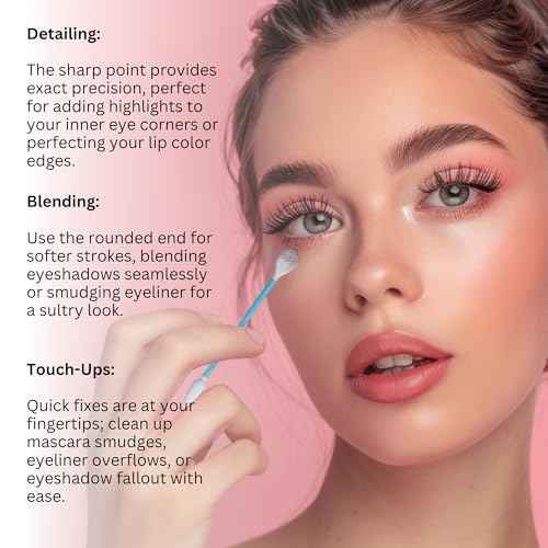 Fran Wilson EYE TEES COTTON TIPS 80 Count (3 PACK) - Precision Makeup Applicator, Double-sided Swabs with Pointed and Rounded Ends for Perfect Blending, Effective Cleaning and Precise Touch-ups