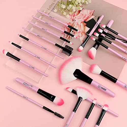 Makeup Brushes, VANDER 32pcs Makeup Brush Set Professional Soft Synthetic Foundation powder concealer blending Make up Brushes, eye shadow blush face brush set, Pink