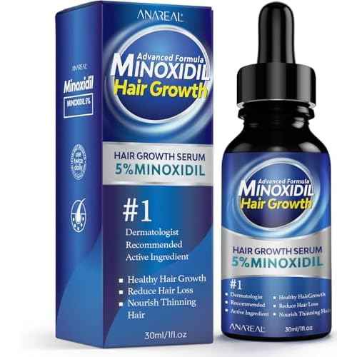 ANAREAL Minoxidil for Men and Women, 5% Minoxidil for Men Beard Growth enriched with Biotin, Minoxidil for Women Hair Growth, Minoxidil Beard Growth Oil, Beard Growth Serum