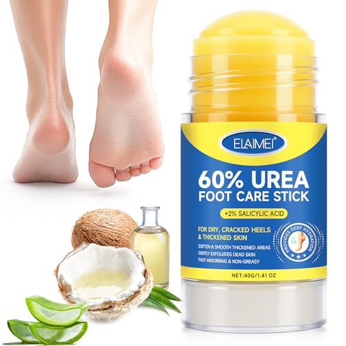 60% Urea Foot Cream for Cracked Heels, Maximum Strength 2% Salicylic Acid, Fast Absorbing, Intensive Moisturizing Foot Repair for Dry, Rough Skin & Callus Remover for Feet, 1.41 Oz