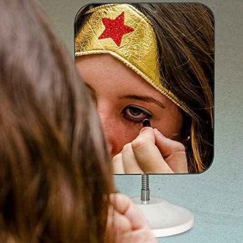 YEAKE Adjustable Flexible Gooseneck Makeup Mirror,360¡ÆRotation Folding Portable Desk Vanity Mirror with Stand Shower Shaving Cosmetic Mirror Square