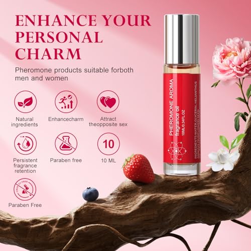 Pheromone Perfume for Women, Women Fragrance Pheromone Cologne Attract Men, Long Lasting Women's Perfume, Roller Ball Design, Portable and Fruity