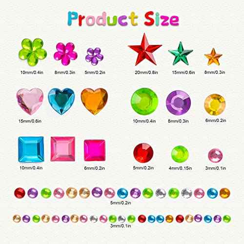 Gem Stickers, 1510pcs Rhinestone Stickers for Crafts, Self Adhesive Jewel Stickers, Acrylic Bling Gems Jewels Stickers for Crafts, Stick on Gems for DIY, Crafts, Craft Supplies for Kids