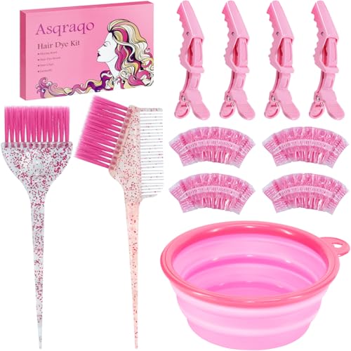 11pcs Hair Coloring Kit - Professional Salon Tools for DIY Mixing, Includes Clips, Bowl, Dye Brush, Earmuffs - Perfect for Bleaching and Dye