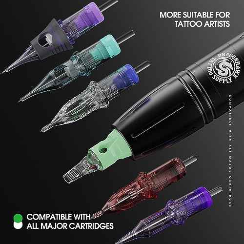 Dragonhawk Tattoo Gun Kit Wireless Tattoo Machine Beginner Tattoo Kit Complete Tattoo Pen Kit Pro Cartridges Tattoo Supplies W085D
