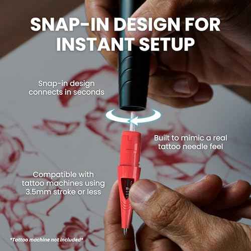 Inlumino Heart Ink Ballpoint Pen Cartridges ? Saturated Red Ink (6 Pack) ? Tattoo Practice Cartridges for Rotary Tattoo Machines ? Water-Based Ink with Bold Color ? Fake Skin Alternative