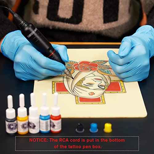 Tattoo Gun Kit Tattoo Kit with Cartridge Rotary Machine Kit Complete Pen Kit for Tattooist and Beginners(WTK166)