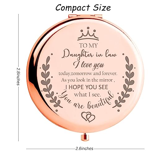 Soulpetals Daughter in Law Gifts Compact Mirror for Daughter in Law Gifts from Mother in Law for Wedding Day Birthday Christmas