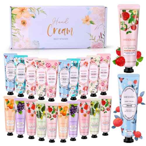 OFUN 20 Pack Hand Cream Gift Set for Women Mini Hand Care Lotion Travel Size for Dry Cracked Hand Plant Fragrance Hands Care Moisturizing Cream for Christmas Mother's Day Valentine's Day