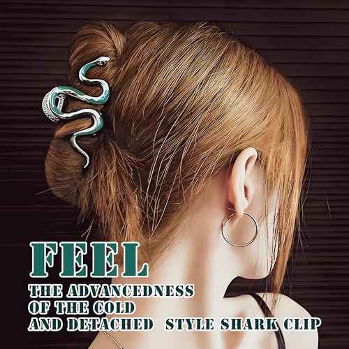 Slytherin,Snake Hair Claws Clips,Non Slip 4.3" Big Hair Claws Clips Halloween Gothic Women Goth Accessories