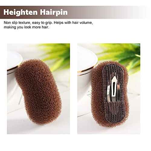 AEGYPIUS 2Pcs Charming Bump It Up Volume Inserts Hair Comb, Nylon Material, Hair Pads for Beehive Hair Style, Styling Clip Accessories for Women Lady Girl (Brown)
