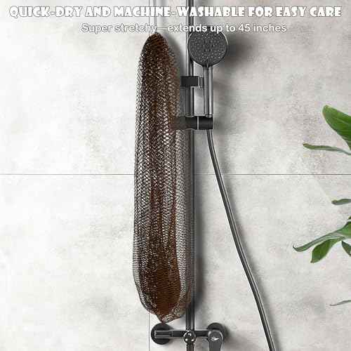 SubSahara African Net Sponge Authentic - 2 Pieces Exfoliating Scrubber for All Skin Types, Ideal for Face & Body Daily Use, Durable, Gentle Exfoliation (Green & Brown)