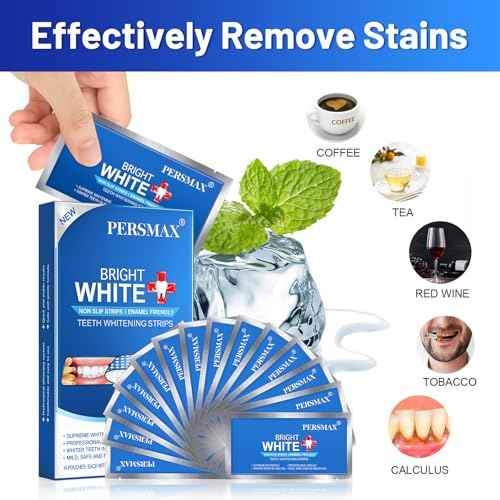 Teeth Whitening Strips ? Professional Dentist Approved, Gum-Safe Formula, 28 Non-Slip Strips Kit, 14 Treatment, Pain-Free Express Whitening in 30 Min, Easy to Use for Bright Smile