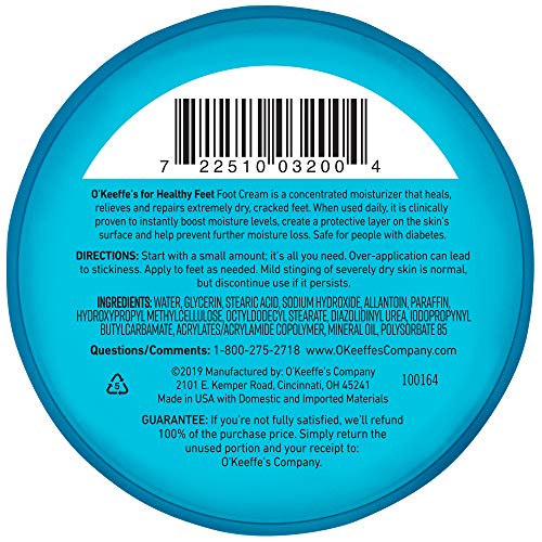 O'Keeffe's K0320001-7 Healthy Feet Foot Cream in Jar (7 Pack), 3.2 oz