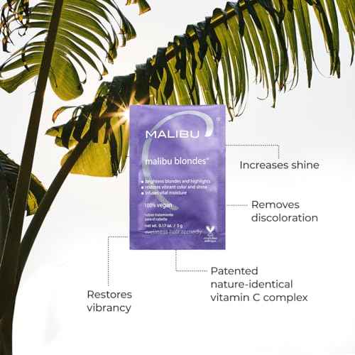 Malibu C Blondes Wellness Remedy - Removes Discoloration from Bleached, Highlighted or Natural Blonde Hair + Restores Vibrance and Shine with Vitamin C Complex
