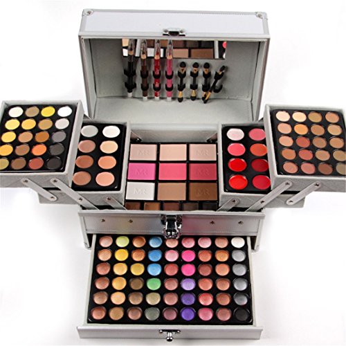 Pure Vie All-in-One Holiday Makeup Gift Set Xmas Essential Starter Bundle Include Eyeshadow Palette Lipgloss Concealer Blush Eyebrow Foundation Face Powder Eyeliner Pencil