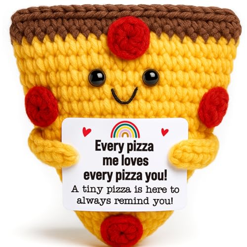 Romantic Gift For Couple Boyfriend Girlfriend Cute Handmade Crochet Pizza For Anniversary Valentine¡¯s Day Love Gifts For Husband Wife Partner Small Birthday Gift Idea for Couples Pizza Decor