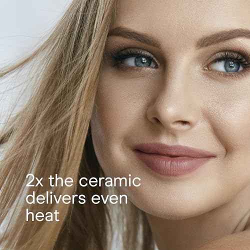Conair Double Ceramic Flat Iron, 1-Inch Flat Iron Hair Straightener, Five Heat Settings, Extra Long Floating Plates, White