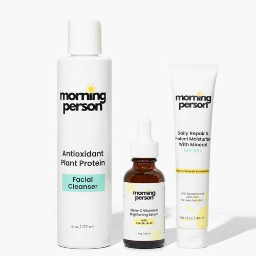 The Morning Routine: 3 Step Skincare Routine for Brightening, Hydrating, Repairing and Protecting Skin