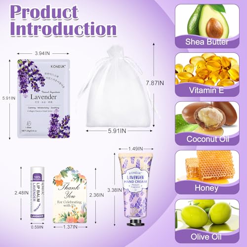 60 Pack Bulk Lip Balm, Facial Mask and Hand Cream Sets, Stocking Stuffers for Women, Christmas Gifts and Bridesmaid Gifts for Guests, Birthday Gifts, Adult Party Favors and Small Gifts for Women