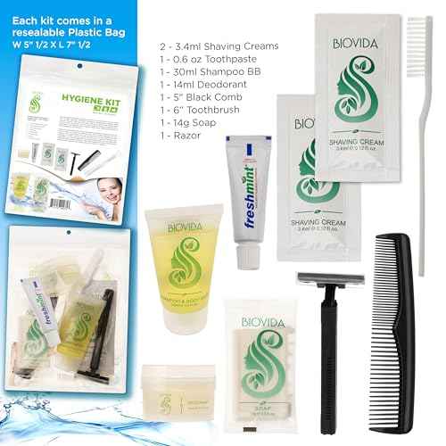 Moda West 24 Hygiene Kits - Bulk Case of Wholesale Basic Toiletry Kits for Men, Women, Travel, Charity 9 Pc Kit