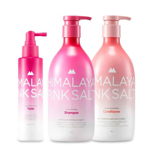 HIMALAYA PINKSALT Scalp Rejuvenating Tonic & Shampoo and Conditioner Set - Scalp Treatment for Dry Itchy Scal I Clarifying and Nourishing Hair Care Set for Itchy Scalp