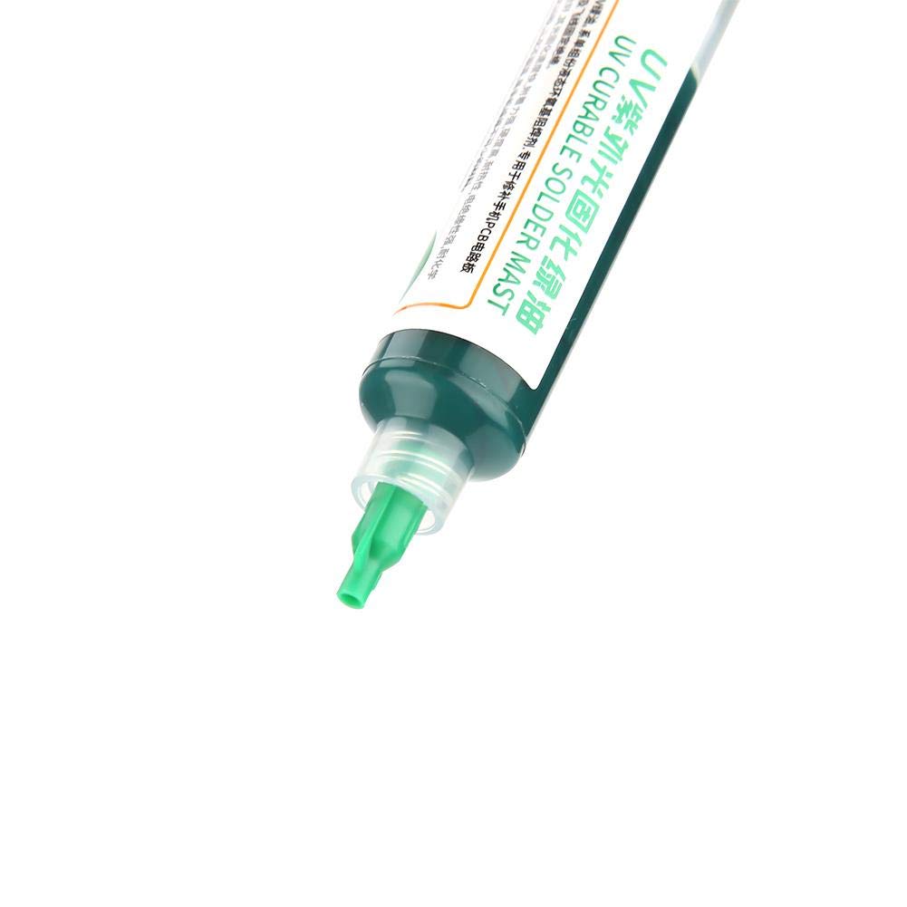 2 Pcs PCB UV Curing Solder Mask Ink, UV Curable Solder Mask Soldering PCB BGA Repair Green Paint, PCB Solder Resist Ink