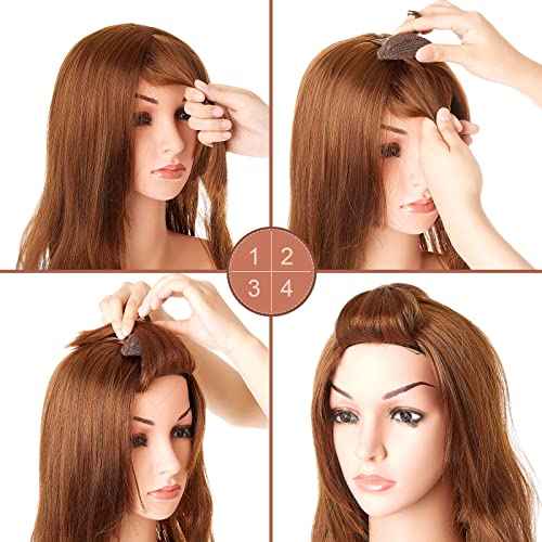 4 Pieces Puff Hair Accessories - Invisible Fluffy Sponge Clips, Front Comb Bun Bump Up Volume Base, Styling Inserts to Increase Volume for Women and Girls (Brown)