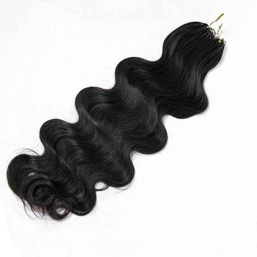 Body Wave Pre Separated Crochet Human Hair Braids Extensions Body Wave Brazilian Virgin Hair for Boho Braiding Knotless Feather Hair Extensions For Black Women Natural Color 22inch 60g