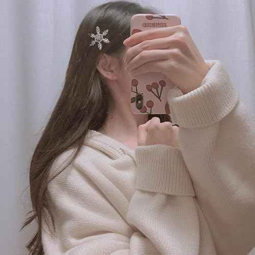 Silver Christmas Snowflake Hair Clips Rhinestone Hair Clip Pins for Women 2 Pcs Xmas Snowflakes Hairpin Barrette Christmas Snowflake Costume Hair Accessories for Women Girls