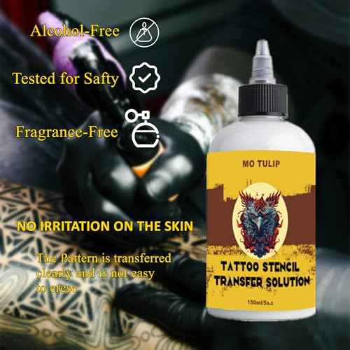Tattoo Stencil Transfer Gel Solution for Machine Stencils, Tattoo Transfer Gel for Artists & Beginners, Temporary Supplies Accessories (5.OZ)
