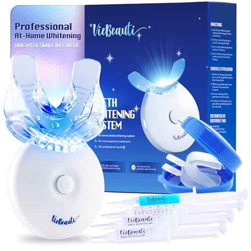 VieBeauti Teeth Whitening Kit with LED Light for Sensitive Teeth, 35% Carbamide Peroxide, Remineralizing Gel for Fast Results Mint