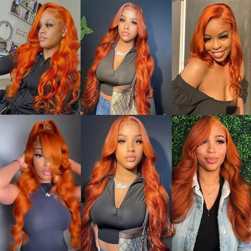 Ginger Orange 350 Human Hair Bundles 26 28 30 Inch Body Wave Bundles Human Hair Unprocessed Brazilian Virgin Hair Quick Weave for Black Women