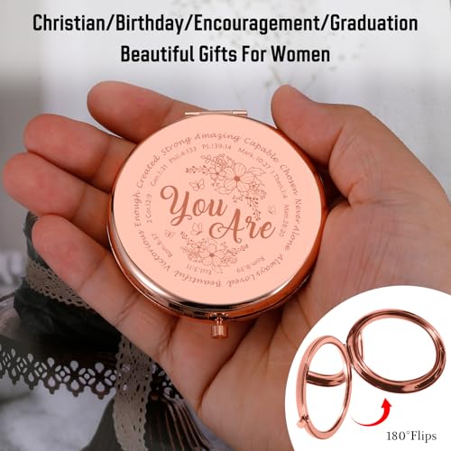 Christian Gifts for Teen Girls Women Faith, Baptism Gifts for Teen Girl, Confirmation Gift Compact Mirror for Teenage Girls Girlfriend Wife Friend Daughter, Pocket Mirror for Women Christmas Baptisms