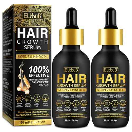 5% Minoxidil Hair Growth Oil with for Men and Women, Natural Scalp Treatment for Thinning Hair, Promotes Thicker, Fuller, and Healthier Hair, Clinically Proven Formula