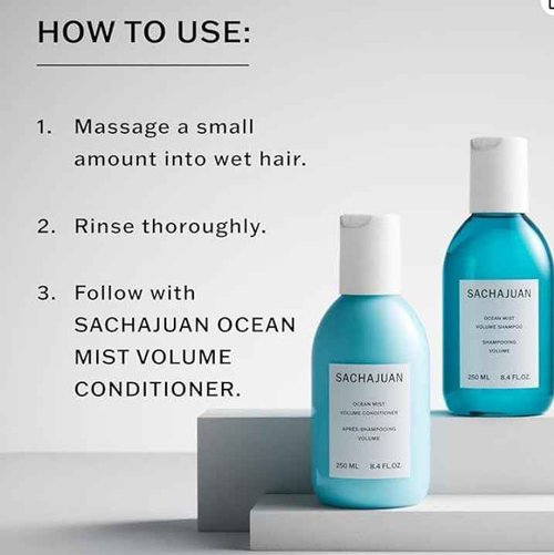 SACHAJUAN Ocean Mist Volume Shampoo and Conditioner Set | Ocean Silk Technology & Vegetable Proteins for Volume, Structure & Body | Lightweight Hydration | Vegan & Paraben-Free | Set of 2 (8.4 oz)