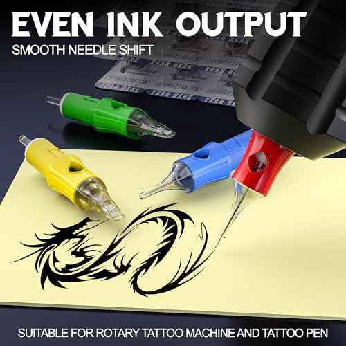 1205RL Tattoo Cartridge Needles 20Pcs #12 Standard Premium 5 Round Liner Diameter 0.35mm Long Taper 5mm Disposable with Membrane Safety Stabilizer Cartridges for Tattoo Machine & Pro Artists