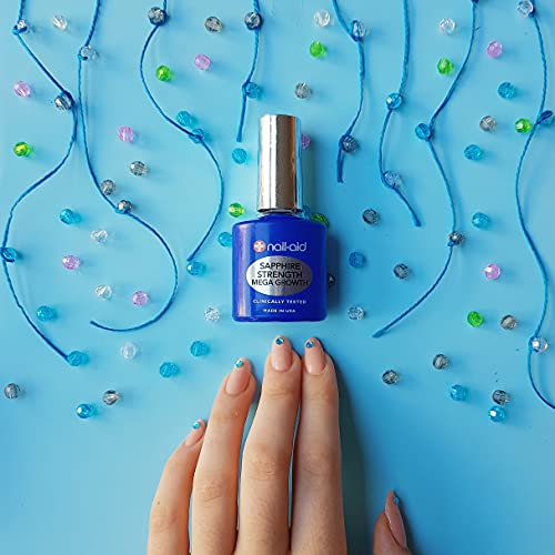 Nail-Aid Sapphire Strengthener & Mega Growth Treatment - Clear, 0.55 Fl Oz