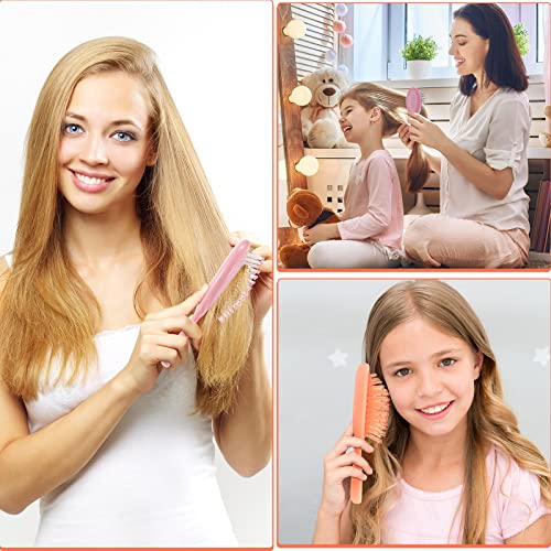 Zopeal 28 Pcs Kids Gift Wet Hair Mini Brush Bulk Girl Halloween Operation Christmas Small Pocket Travel Hairbrush Hygiene Detangler Soft Bristle Detangling Paddle for Party Favor Reward(28 Colors)