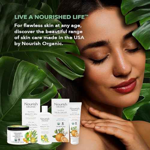 Nourish Organic Body Lotion, Lavender Mint ? Hydrating Body Lotion for Dry Skin with Certified Organic Aloe Vera, Shea Butter, Coconut Oil & Cocoa Butter (8 Oz) + Washable Cotton Round