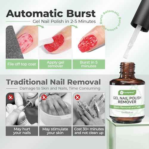 Gel Nail Polish Remover: 15ml Nail Polish Remover with Liquid Latex for Nails Peel off, Fast & Easy Remove Gel Polish in 2-5 Minutes, No Soaking or Wrapping, Cuticle Protectors