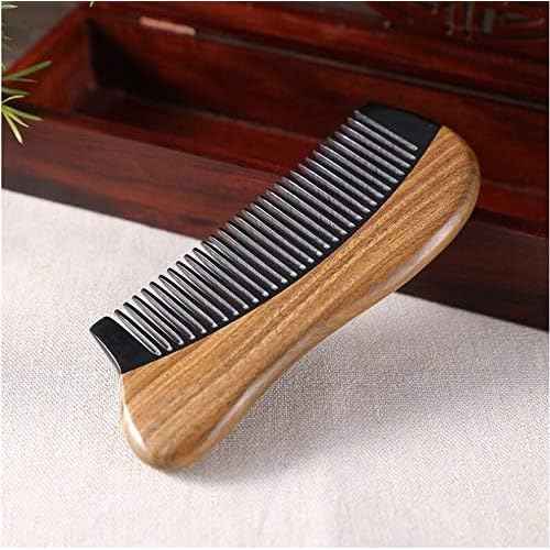 Exquisite Natural Ox Horn Pocket Hair Comb - Natural Green Sandalwood Buffalo Horn Comb 100% Handmade Premium Quality Anti-Static Comb Without Handle (Palm Siz)