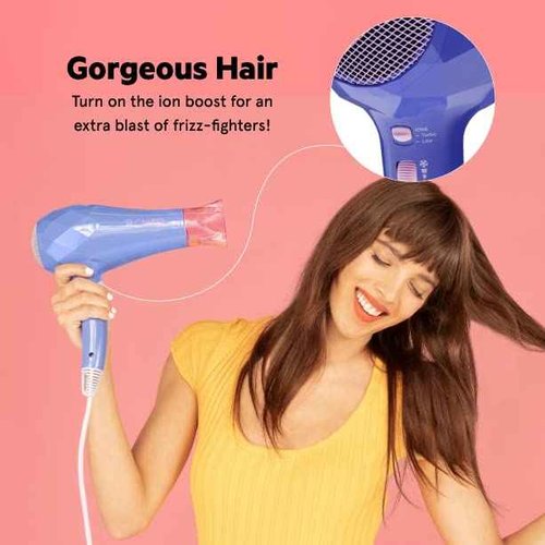 Flower Beauty Ionic Pro Dryer - Lightweight & Powerful Professional Dryer for Fast, Energy-Efficient Hair Drying - Adjustable Airflow & Two Heat Settings - For All Hair Types