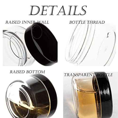 ZEJIA Polypropylene 5 Gram Cosmetic Containers 50pcs Sample Jars Tiny Makeup Sample Containers with lids (Black)