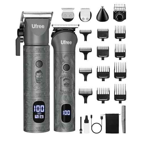 Ufree Beard Trimmer for Men Professional with Hair Clippers, Barber Clippers and Trimmers Set, Electric Razor Shavers for Men, Cordless Mens Grooming Kit for Nose, Ear, Face, Hair, Gifts