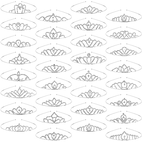 32 Pack Girls Crystal Tiara Crown Rhinestone Princess Queen Crown Women Toddler Kids Tiara Headband for Birthday Parties Wedding Prom Bridal Pageant