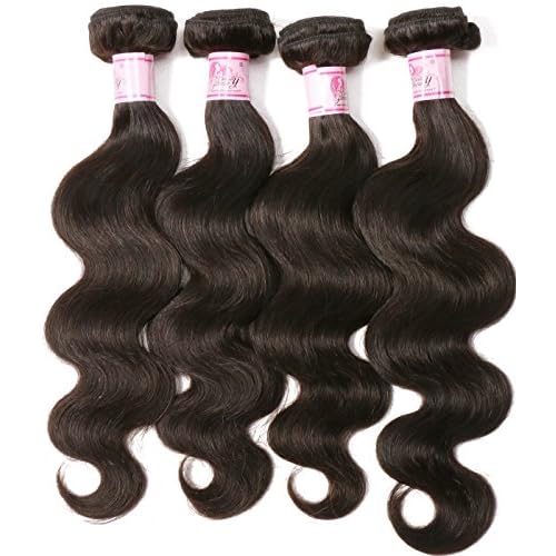 Beauty Forever Indian Body Wave Hair 3 Bundles Hair Extensions 100% Unprocessed Human Virgin Hair Weaves Natural Color 95-100g/pc (8 10 12)