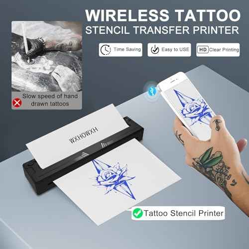 Tattoo Stencil Printer Machine for Tattoo Artists&Beginners,2025 Newly Upgraded,termocopiadora Tattoo with Tattoo Transfer Paper,Portable Wireless Printer Compatible with Phone&PC (M8)